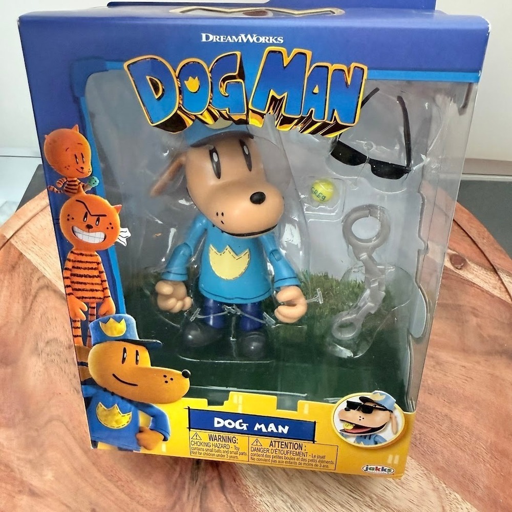 Jakks Pacific Dog Man Action Figure Kids Unisex OS Blue New Articulated Toy